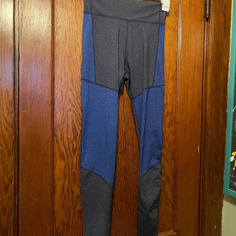 Adidas Blue and Black Leggings Womens Small